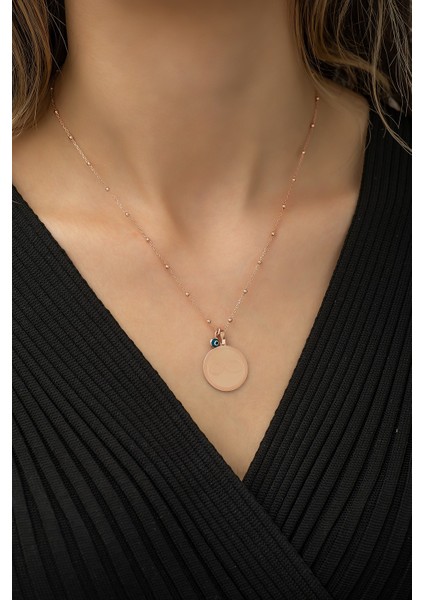 925 Ayar Gümüş Plaka Sonsuzluk Kadın Kolye