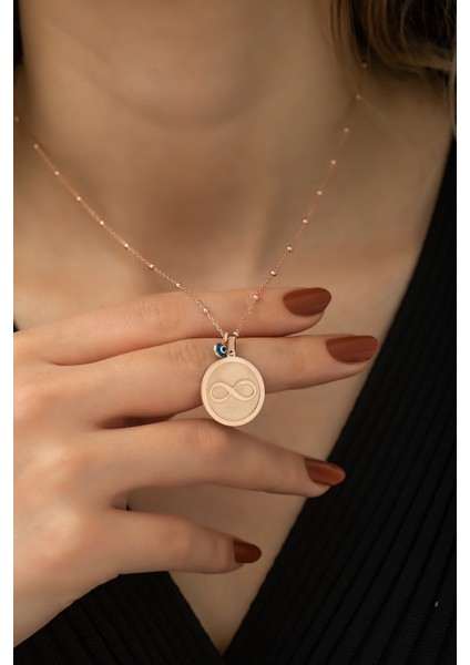 925 Ayar Gümüş Plaka Sonsuzluk Kadın Kolye fiyatları