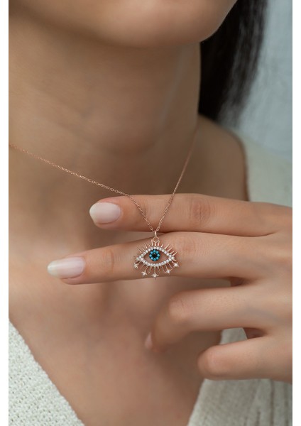 925 Ayar Gümüş Göz Kadın Kolye fiyatları