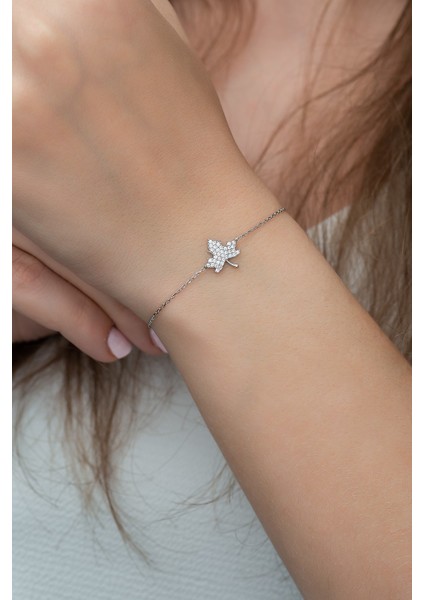 925 Ayar Gümüş Minik Çınar Yaprağı Kadın Bileklik modelleri