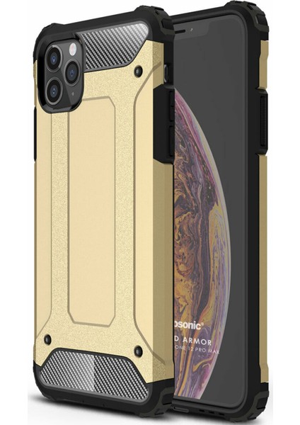 Apple iPhone 12 Pro Max Kılıf Rugged Armor Gold