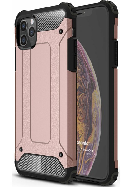 Apple iPhone 12 Pro Max Kılıf Rugged Armor Rose Gold