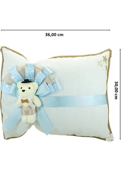 Takı Yastığı, Keten Kumaş Mavi & Altın modelleri