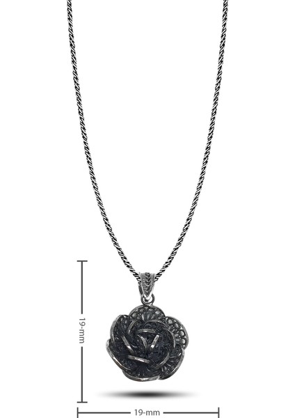 Çiçek Model Oksitli Telkari Gümüş Kolye fiyatları