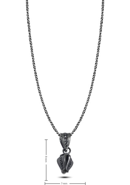 Lale Model Oksitli Telkari Gümüş Kolye fiyatları