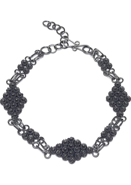 Kişniş Model Oksitli Telkari Kadın Gümüş Bileklik