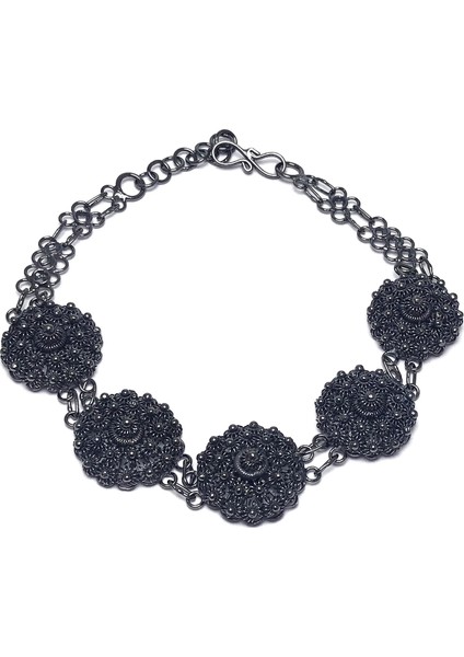 Bereket Model Oksitli Telkari Kadın Gümüş Bileklik