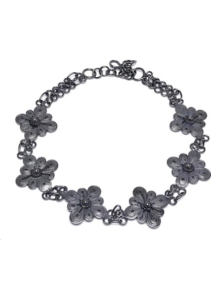 Sümbül Model Oksitli Telkari Kadın Gümüş Bileklik