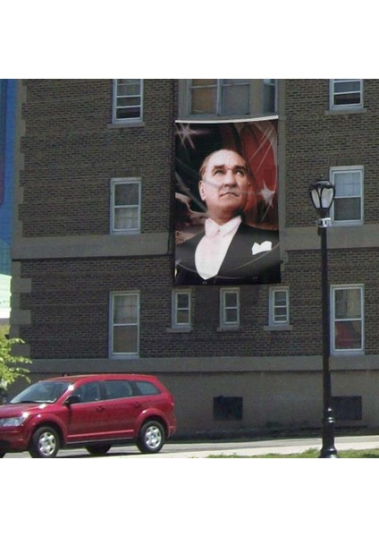 Ay Yıldız Sivil Gazi Mustafa Kemal Atatürk Poster Cephe Bayrak 3 x 4,5 Metre