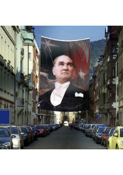 Ay Yıldız Sivil Mustafa Kemal Atatürk Poster Cephe Bayrak 4 x 6 Metre fiyatları