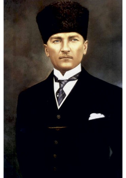 Kalpaklı Mustafa Kemal Atatürk Poster Cephe Bayrağı 150 x 225 cm