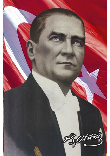 Mustafa Kemal Atatürk Ay Yıldız Poster Dış Cephe Bayrağı 200 x 300 cm 2 x 3 Metre