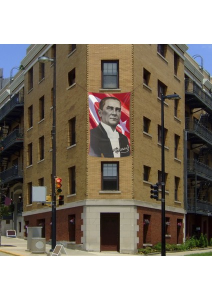 Mustafa Kemal Atatürk Ay Yıldız Poster Dış Cephe Bayrağı 200 x 300 cm 2 x 3 Metre fiyatları