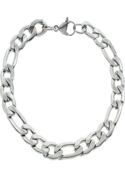 Unisex Aralıklı Figaro Silver Çelik Bileklik