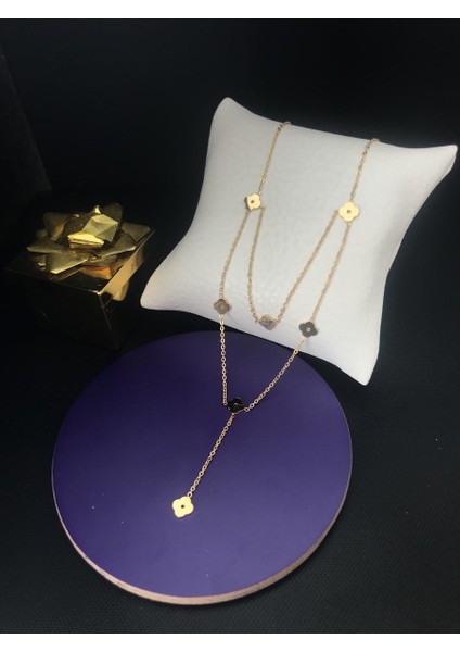 Ikili Gold Çelik Kolye