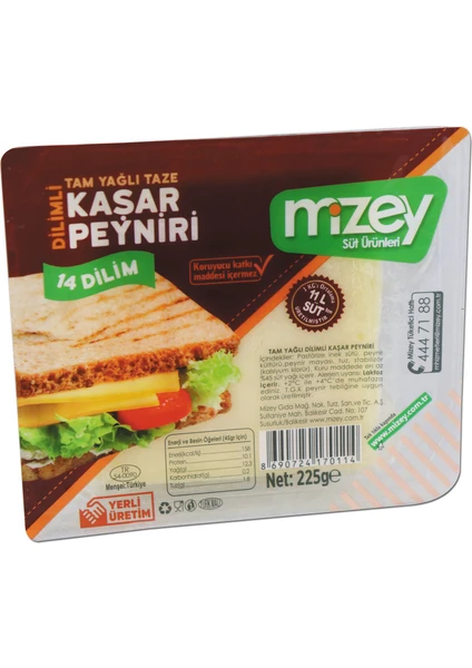 Tam Yağlı Taze Kaşar Peyniri 225 gr