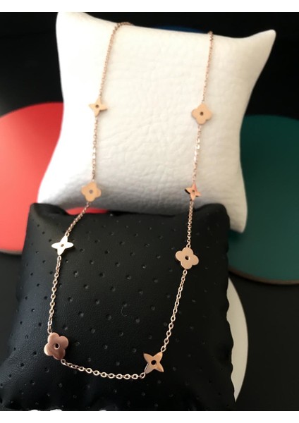 Rose Moda Sıralı Çelik Kolye