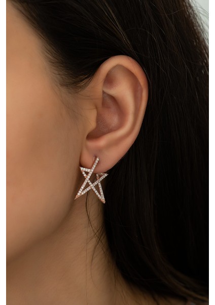 925 Ayar Yıldız Kadın Gümüş Küpe