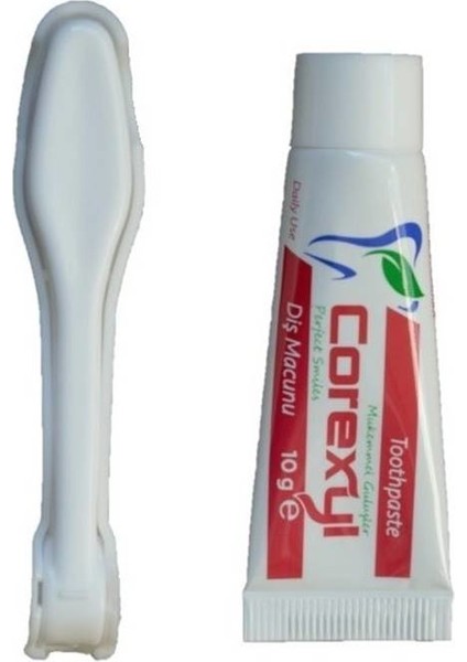 Diş Fırçası Diş Macunu 10 gr Ikili Set 50 Adet, Otel Tipi Diş Fırçası, Seyahat Tipi Diş Fırçası
