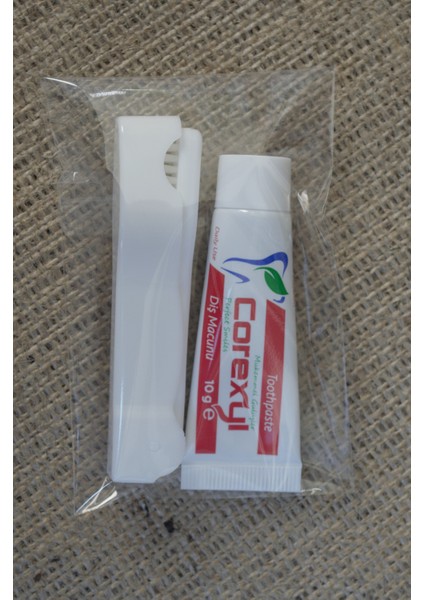 Diş Fırçası Diş Macunu 10 gr Ikili Set 100 Adet, Otel Tipi Diş Fırçası, Seyahat Tipi Diş Fırçası