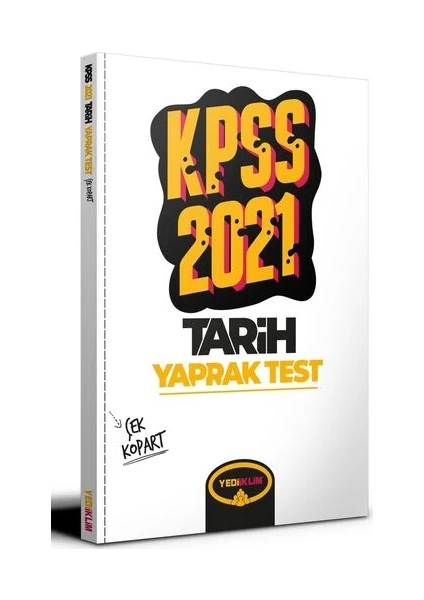 Yediiklim Yayınları KPSS 2021 Genel Kültür Tarih Çek Kopart Yaprak Test