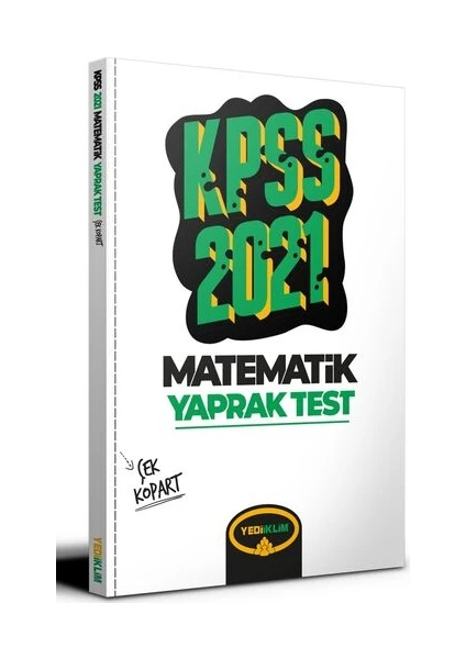 Yediiklim Yayınları KPSS 2021 Genel Yetenek Matematik Çek Kopart Yaprak Test