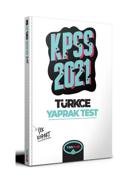 Yediiklim Yayınları KPSS 2021 Genel Yetenek Türkçe Çek Kopart Yaprak Test