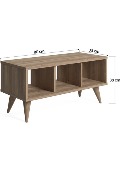 Nona Üç Bölmeli Orta Sehpa Meşe