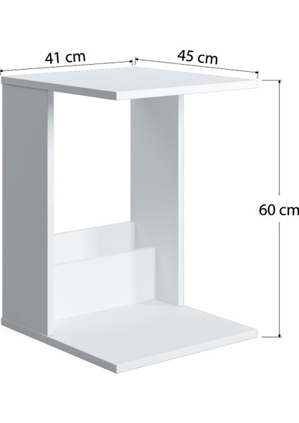Saly C Sehpa Dergilikli Yan Sehpa Opak Beyaz