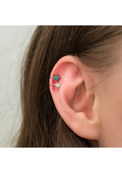 Gümüş Yıldız Taşlı Rose