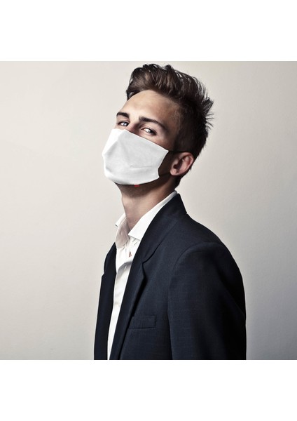Vegan Cupro Telli ve Klipsli Antik Beyaz Renkli Antibakteriyal Yıkanabilir Maske fırsatları
