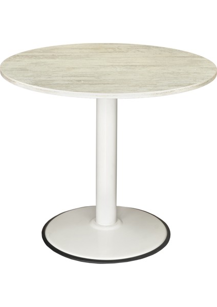 Yuvarlak Model Beyaz Ayaklı Antik Beyaz Masa