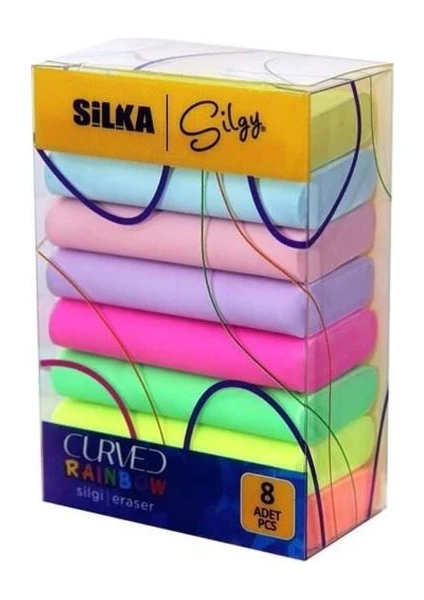 Curved Rainbow Pastel Silgi 8'li Sg.51