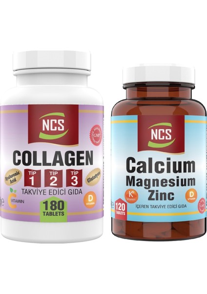 Collagen Tip 1-2-3 1000 Mg Glutatyon 180 Tablet Kalsiyum Magnezyum 120 Tablet