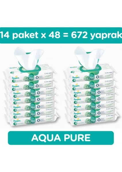 Pampers Aqua Pure Islak Havlu 14 Paket 672 Yaprak