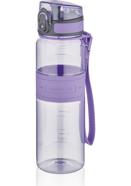 5025 Silikon Gövde Tritan Su Matarası 500 ml Mor