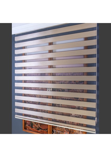 Aniper Zebra Perde Sütlü Kahve Bamboo 90x200 cm