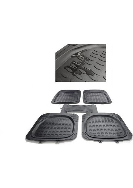 Havuzlu 3D Paspas Siyah Tüm Araçlara Uyumlu 5 Parça Üniversal Set modelleri