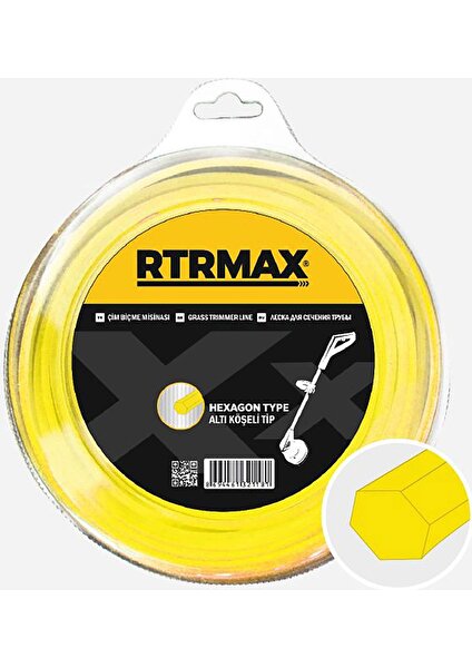 Rtrmax Rty433 Tırpan Misinası Sarı Altıgen 3.3Mm X 46Mt.