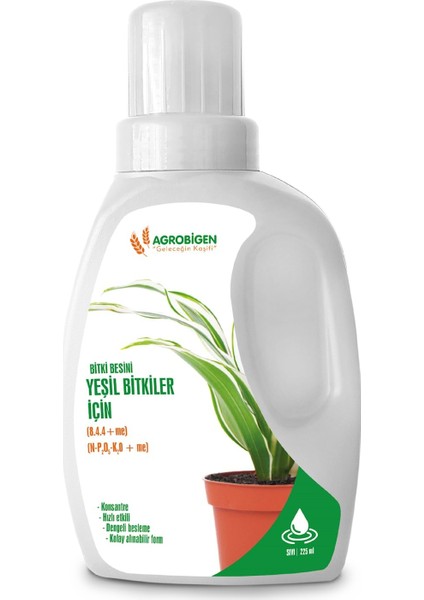 Yeşil Bitkiler Için Bitki Besini 225 ml (Sıvı-1 Adet)