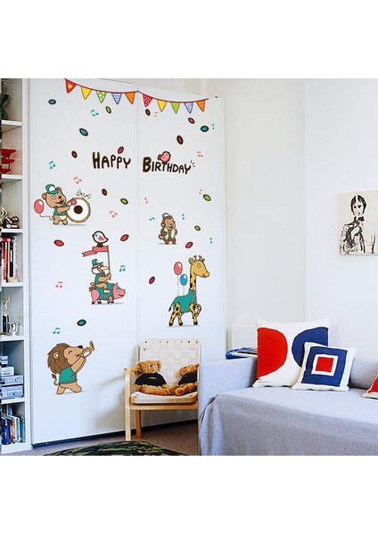 Mutlu Yıllar Doğumgünü Çocuk Odası Dekorasyonu Duvar Sticker Çıkartma Fon fiyatları