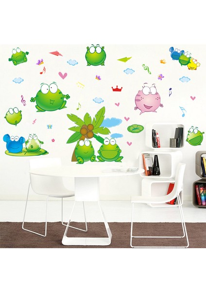Sevimli Kurbağalar Çocuk Odası Dekorasyonu Duvar Dekoru Duvar Sticker fiyatları
