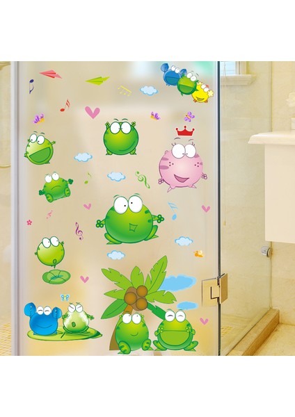 Sevimli Kurbağalar Çocuk Odası Dekorasyonu Duvar Dekoru Duvar Sticker fırsatları
