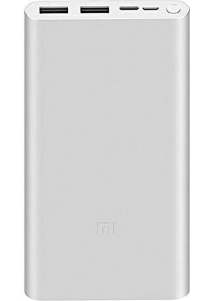 Mi 10000mAh Type-C Grişili Hızlı Şarj Destekli Taşınabilir Powerbank Gümüş