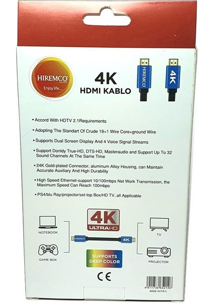 4K Ultra Hd  HDMI Kablo - 1.5m