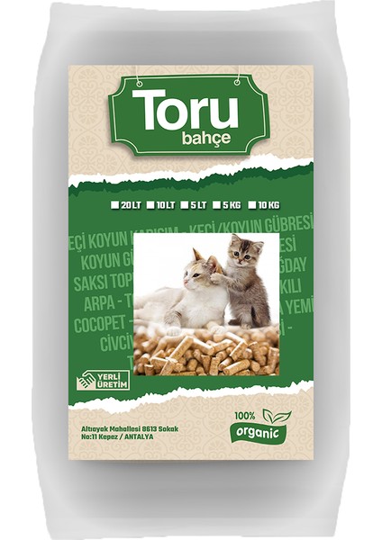 Toru Bahçe  Doğal Kedi Kumu Çam Pellet  10 Lt 5/6 kg