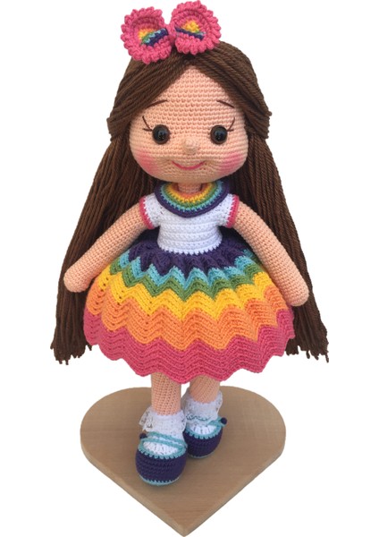 Simay Store Amigurumi Organik Karnaval Örgü Bebek 35 cm