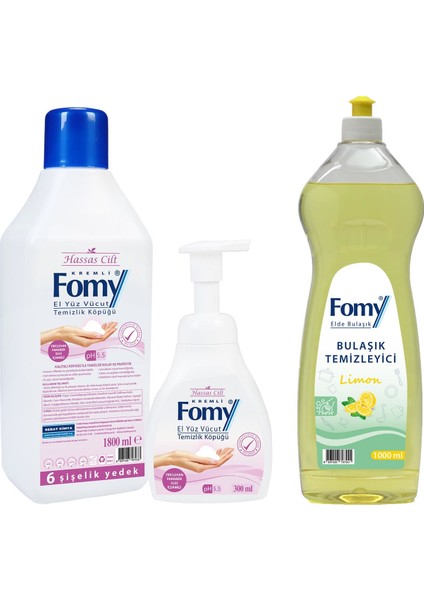 Hassas Cilt El Temizlik Köpüğü Seti + Fomy Elde Bulaşık Deterjanı fiyatları