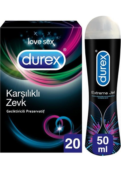 Karşılıklı Zevk Prezervatif 20'li + Durex Extreme Jel 50 ml