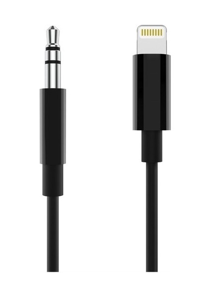 Lightning 3.5 mm Aux Çevirici Kablo Siyah 1 mt